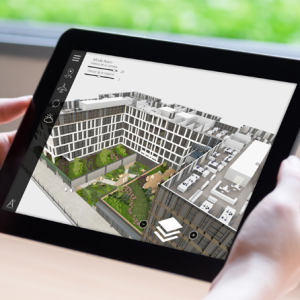 Laptop with augmented reality application for the real estate