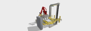 maquette 3D d'un robot de palettisation