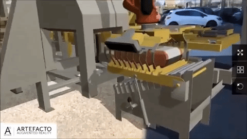 machine industrielle en réalité augmentée à taille réelle